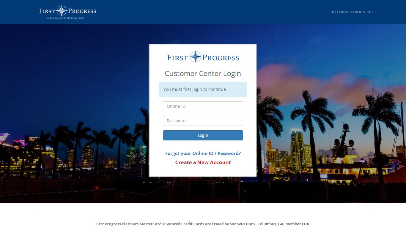 Customer Center Login - First Progress